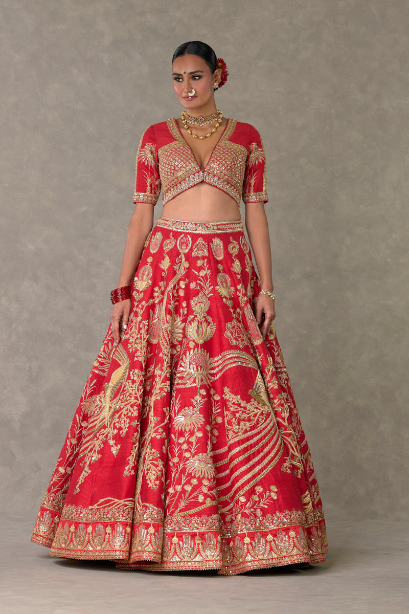 Red Bagh-E-Bahar Lehenga