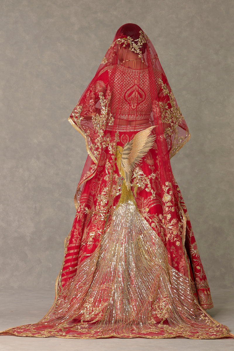 Red Bagh-E-Bahar Lehenga
