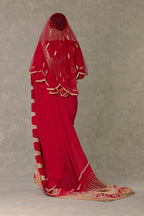 Red Son Patti Saree
