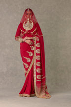 Red Son Patti Saree