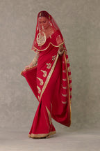 Red Son Patti Saree