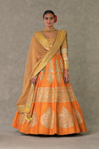 Rust Paan-Patti Lehenga
