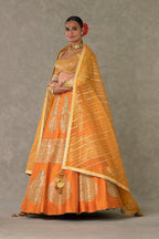 Rust Paan-Patti Lehenga