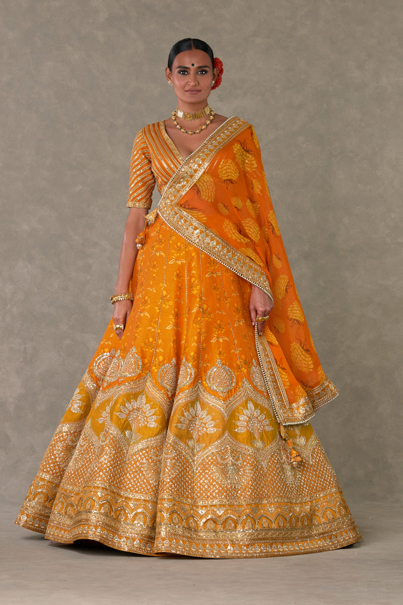 Rust Narangi-Bagh  Lehenga