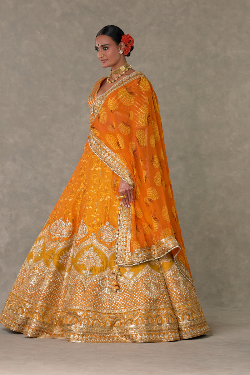 Rust Narangi-Bagh  Lehenga