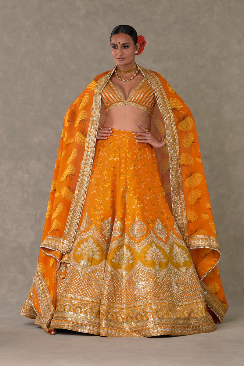 Rust Narangi-Bagh  Lehenga