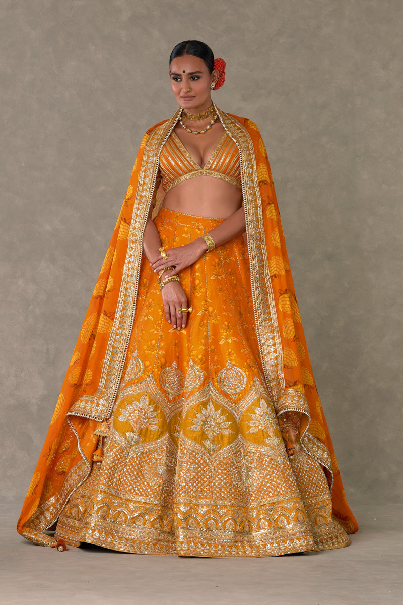 Rust Narangi-Bagh  Lehenga