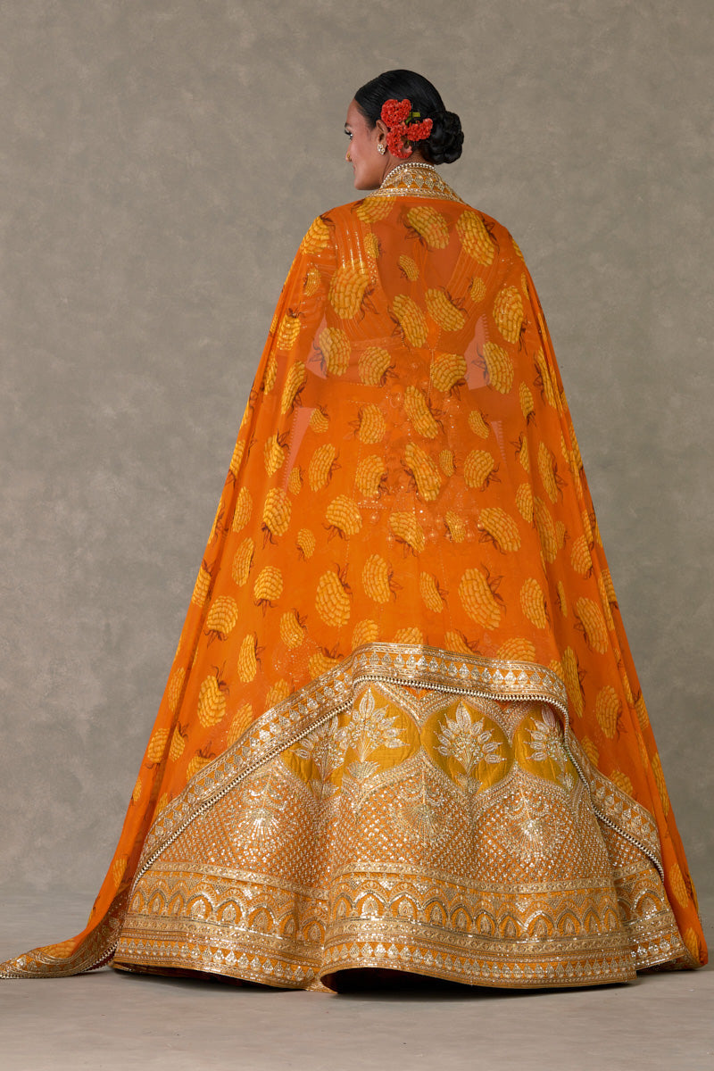 Rust Narangi-Bagh  Lehenga