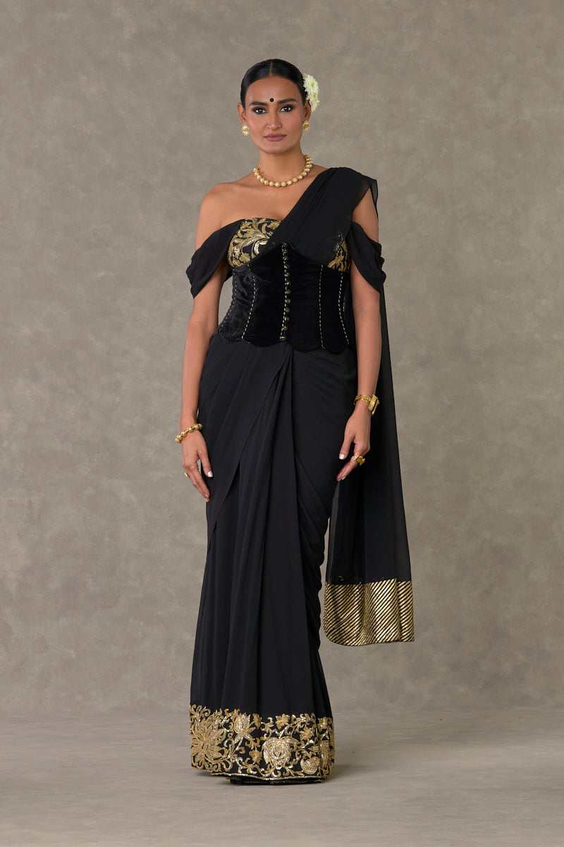 Black Neel- Kamal Corset Saree