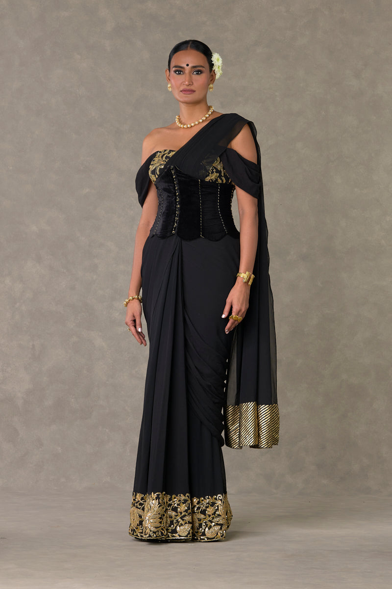 Black Neel- Kamal Corset Saree