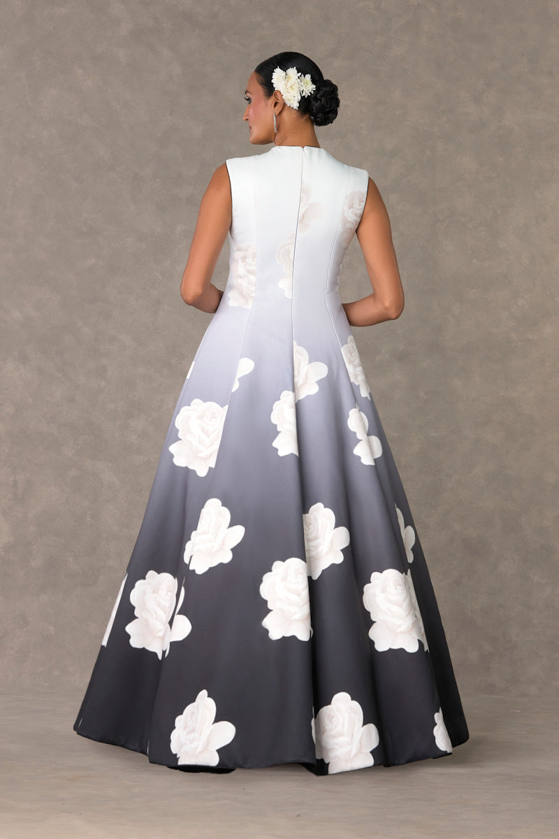 Monochrome Gulaab Gown Set