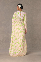 Mint Candy Swirl Organza Saree