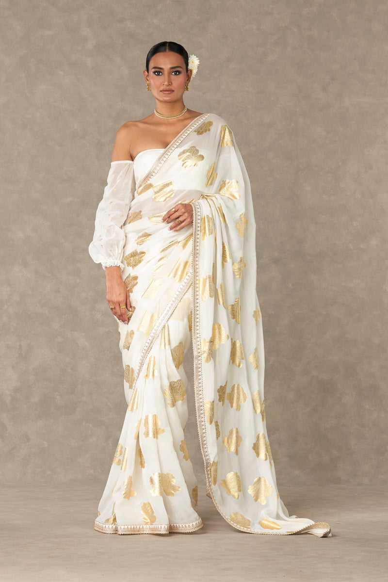 Ivory Gulaab Saree