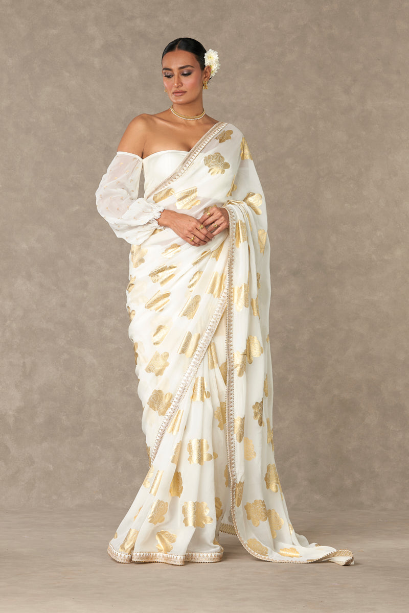 Ivory Gulaab Saree
