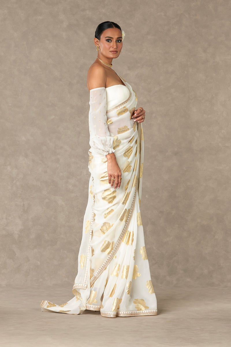 Ivory Gulaab Saree