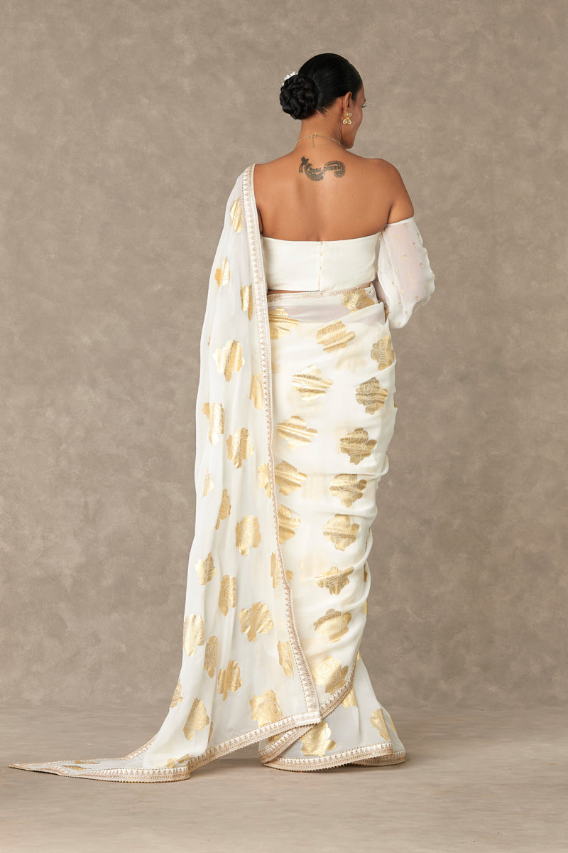 Ivory Gulaab Saree