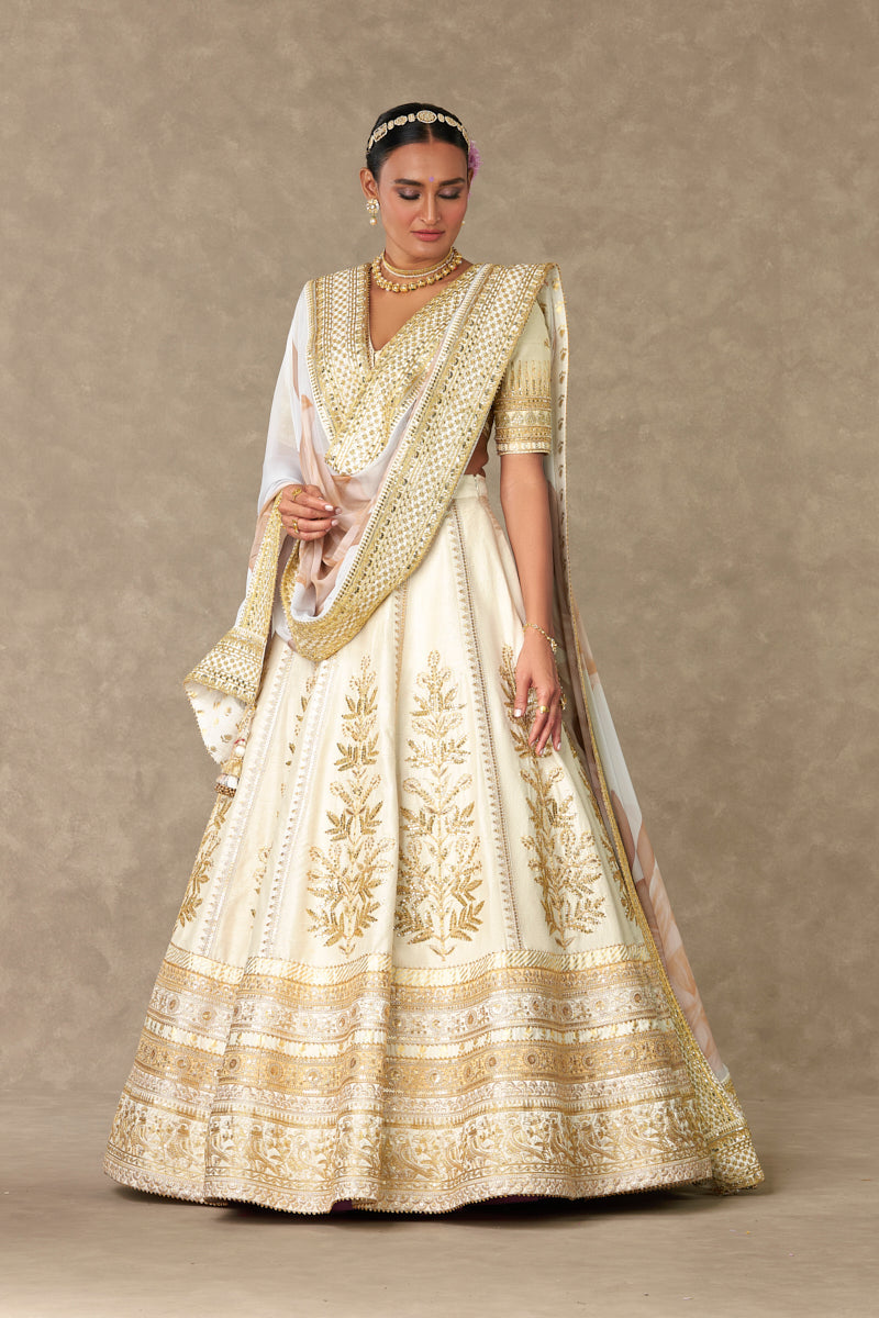 Ivory Neel-Kamal Lehenga Set