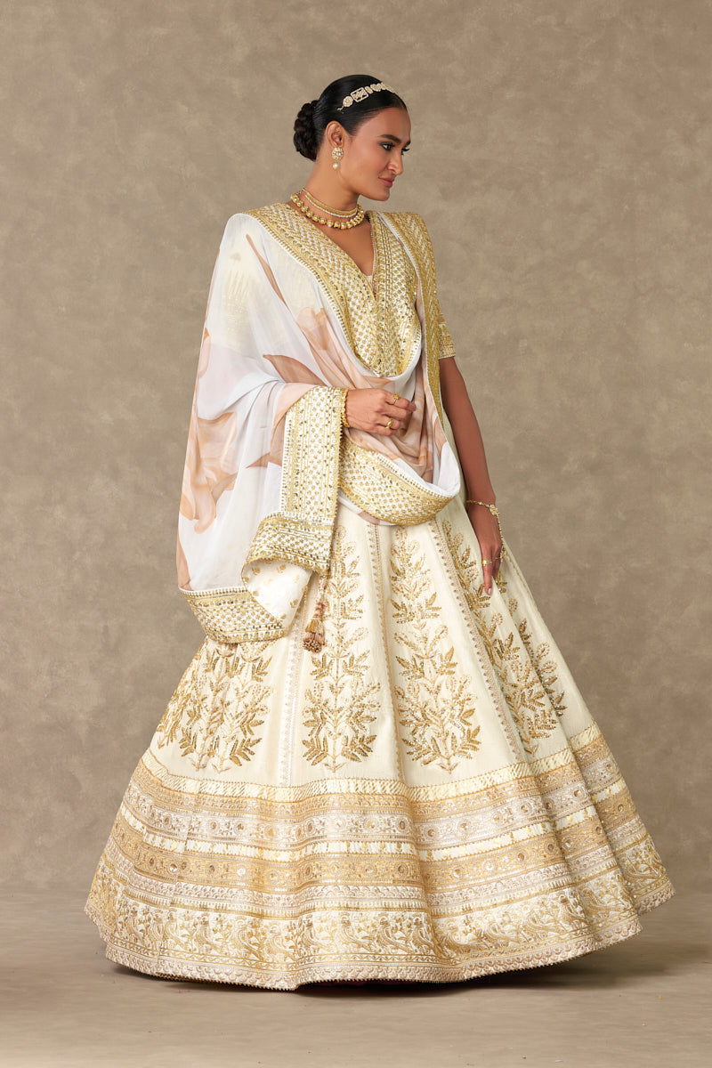 Ivory Neel-Kamal Lehenga Set