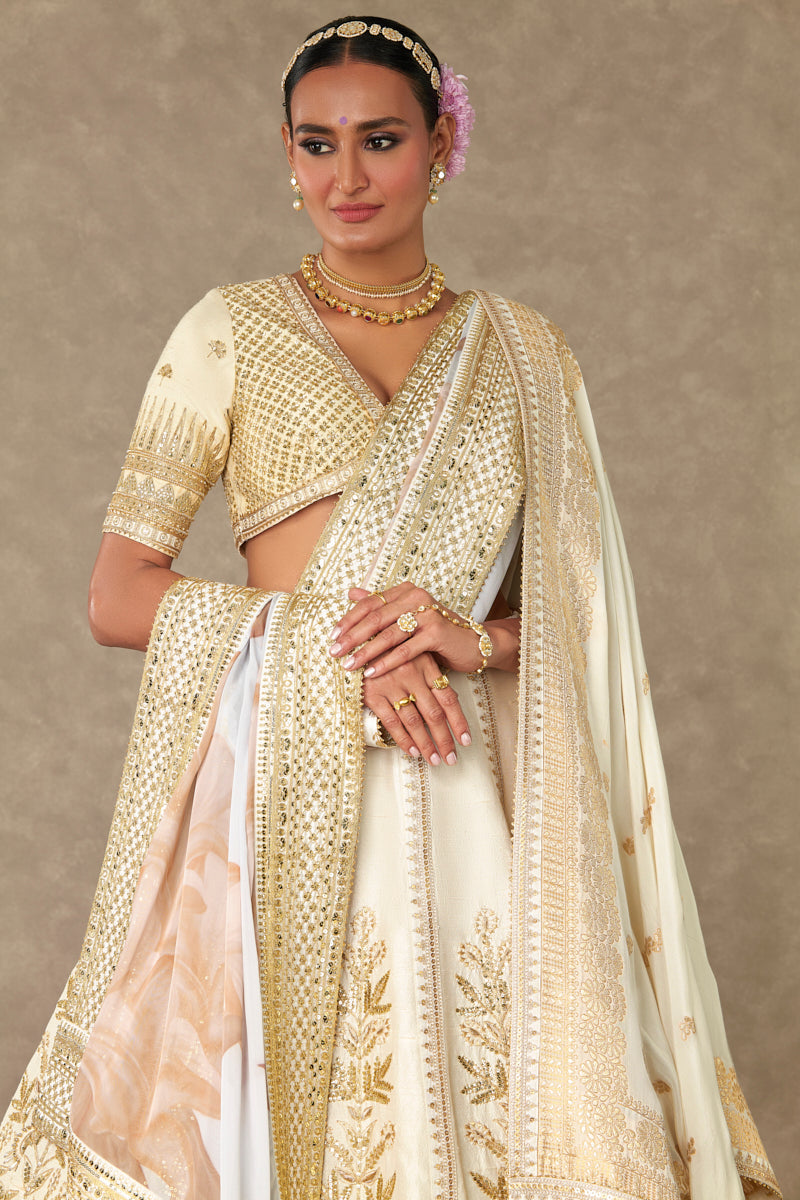 Ivory Neel-Kamal Lehenga Set