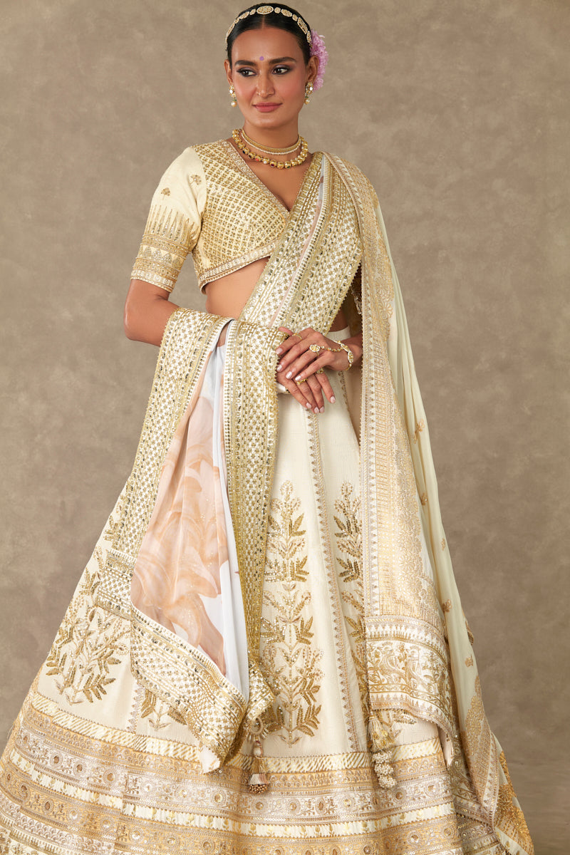 Ivory Neel-Kamal Lehenga Set