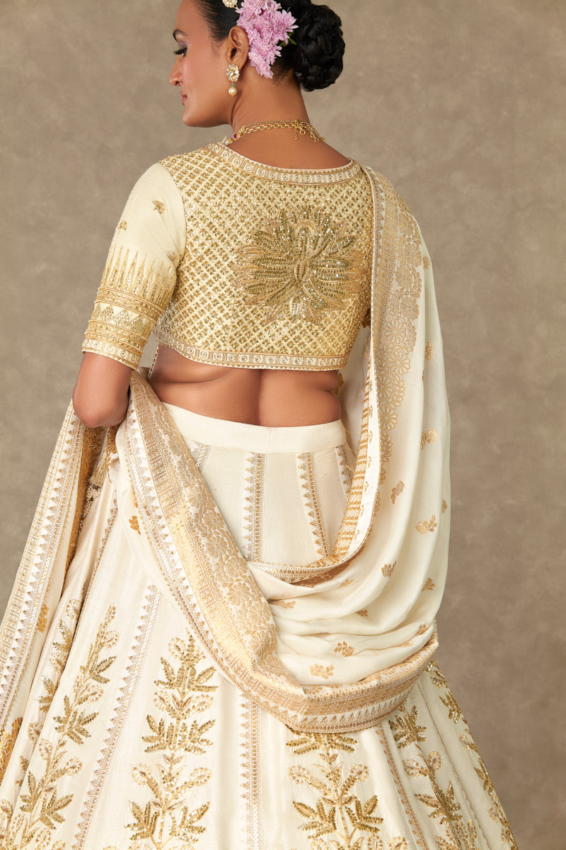 Ivory Neel-Kamal Lehenga Set
