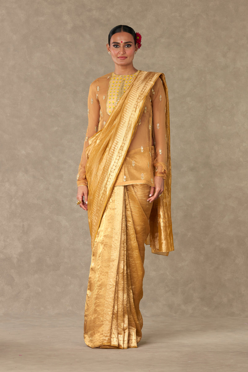 Sunehri Tissue  Saree