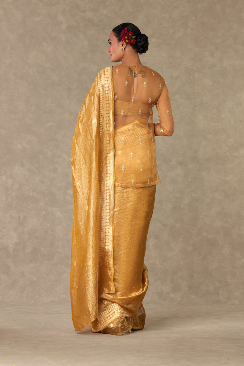 Sunehri Tissue  Saree