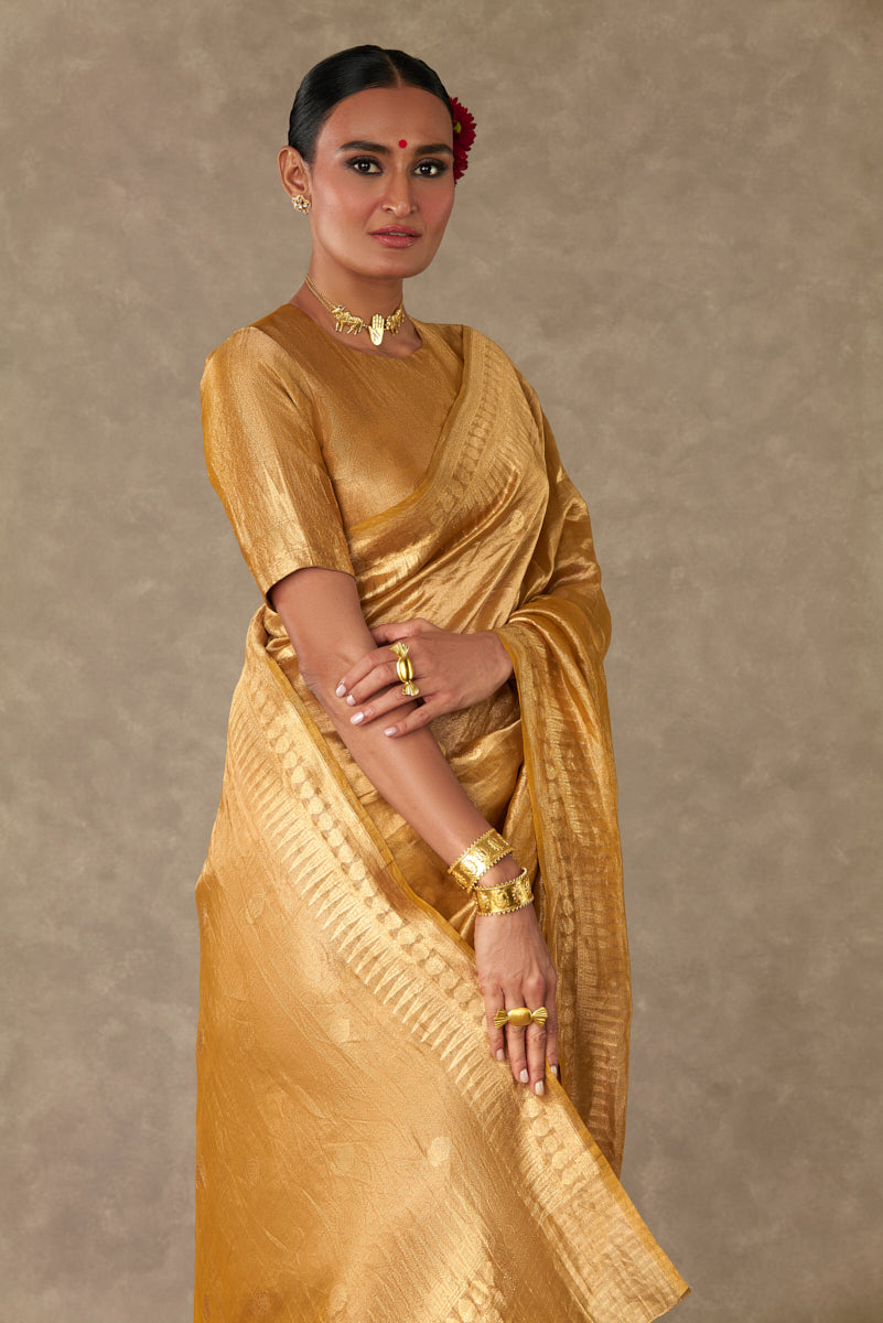Sunehri Tissue  Saree