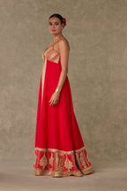 Red Haath phool Palazzo Set