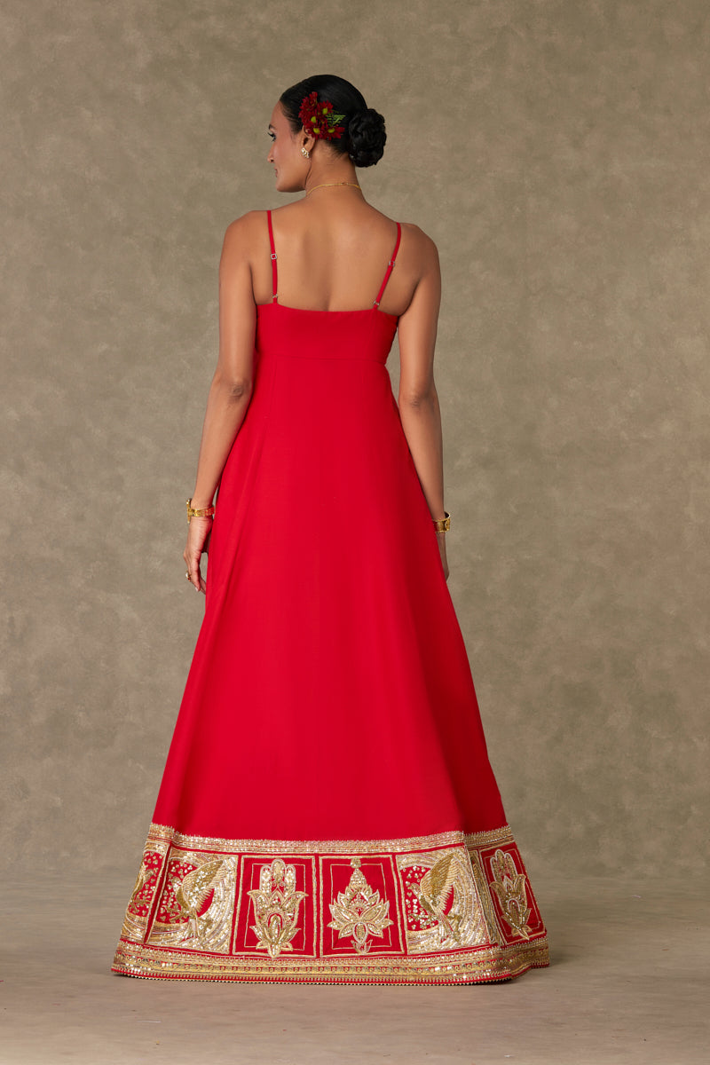 Red Haath phool Palazzo Set
