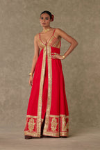Red Haath phool Palazzo Set