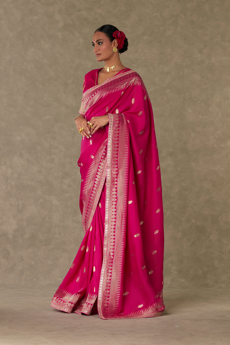 Magenta Haath Phool Saree