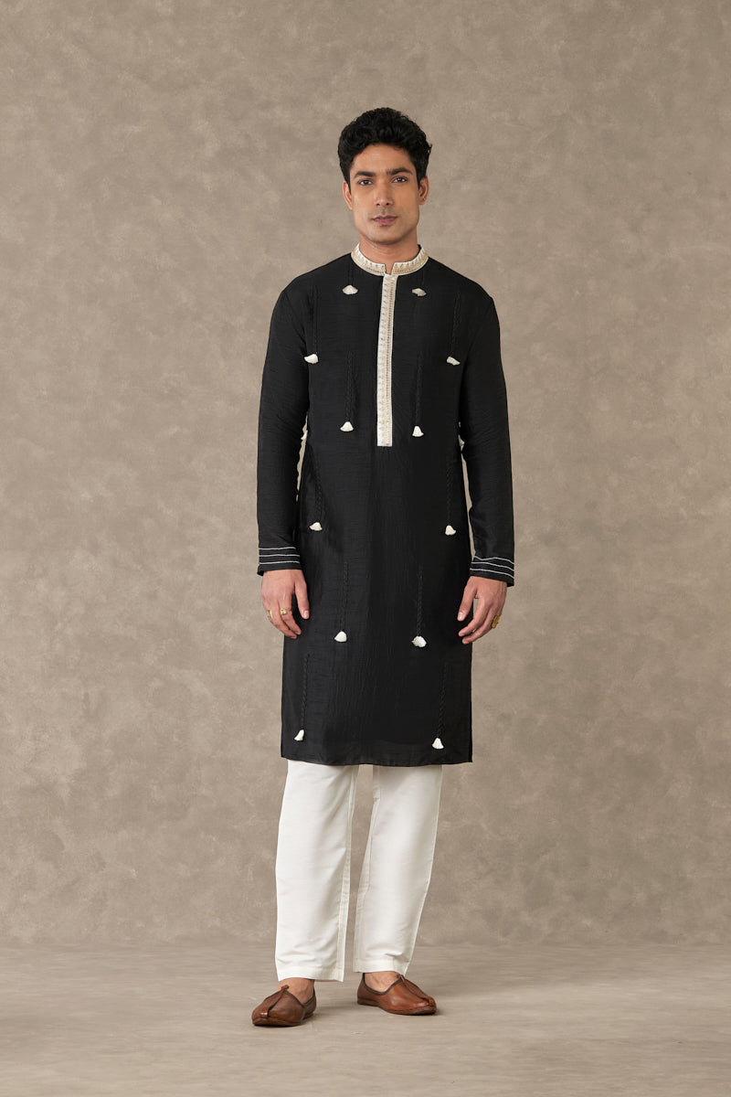 Black Tassel Kurta Set