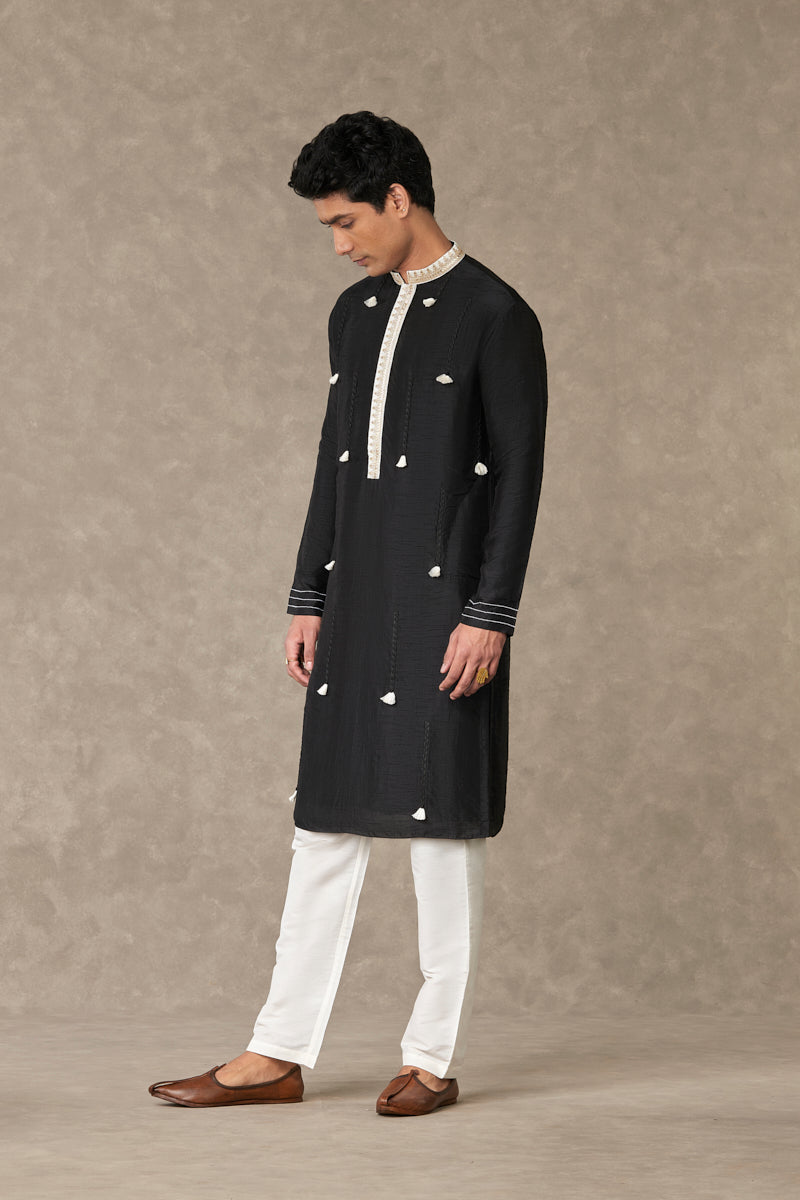 Black Tassel Kurta Set
