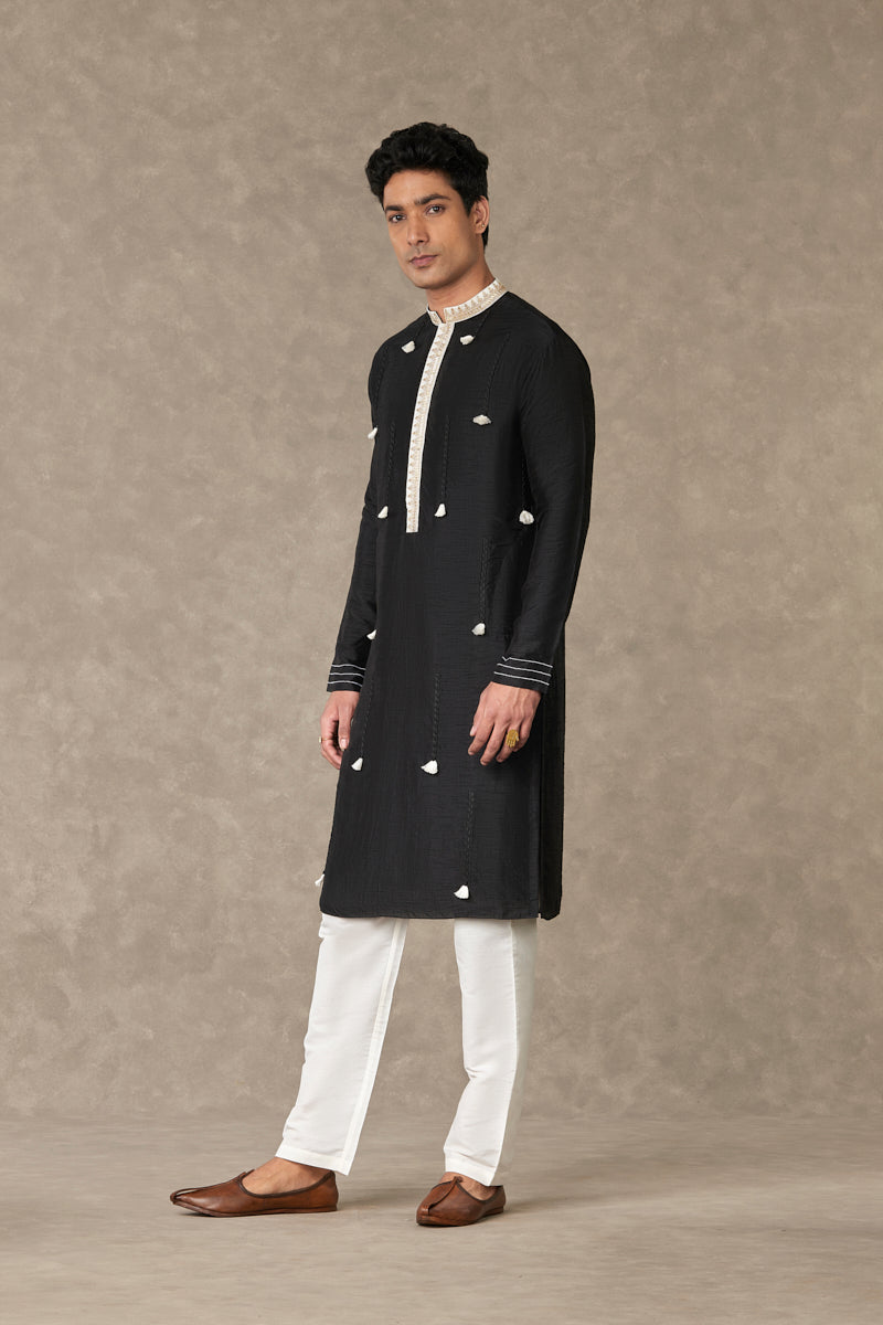 Black Tassel Kurta Set