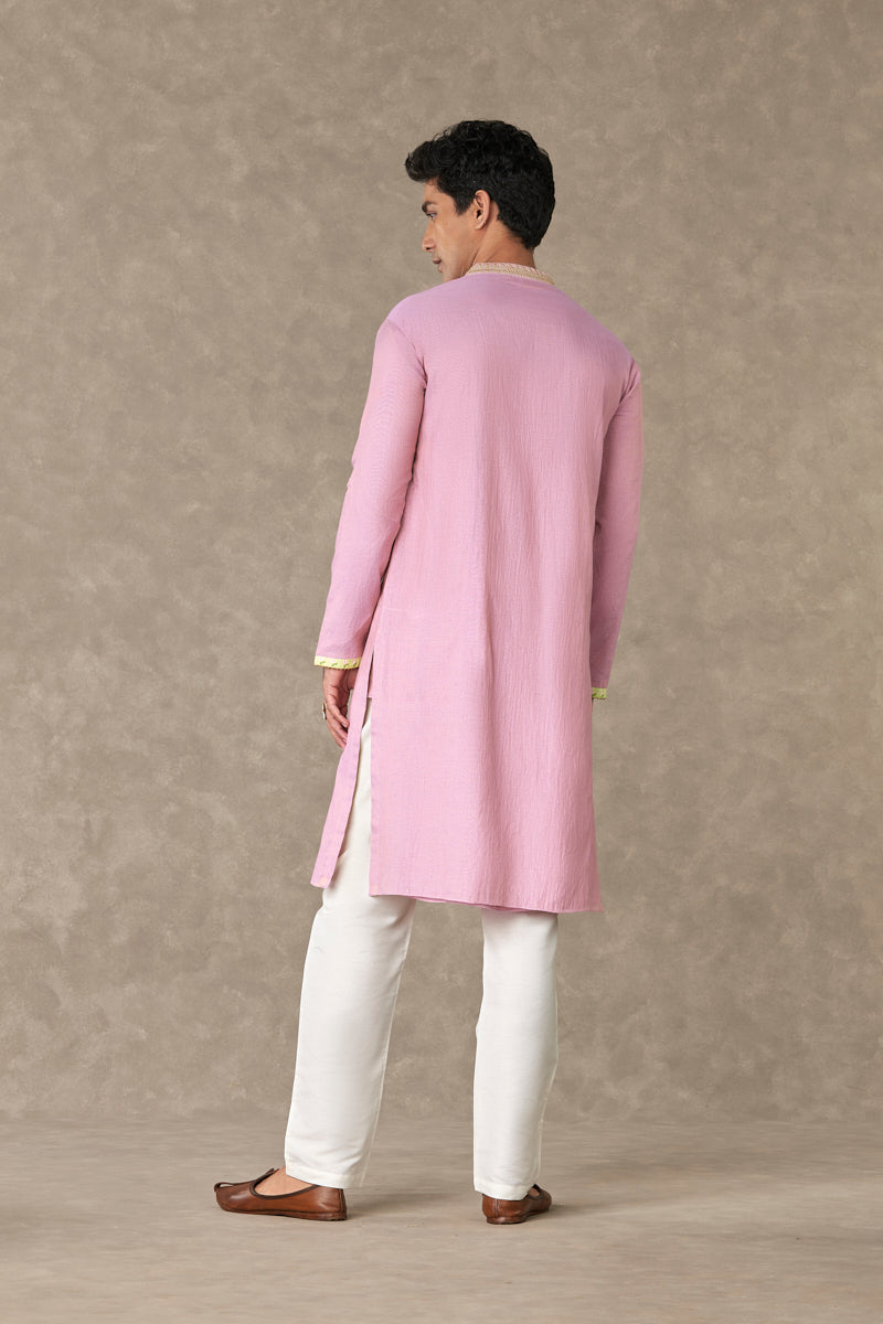 Pink Tissue Kurta