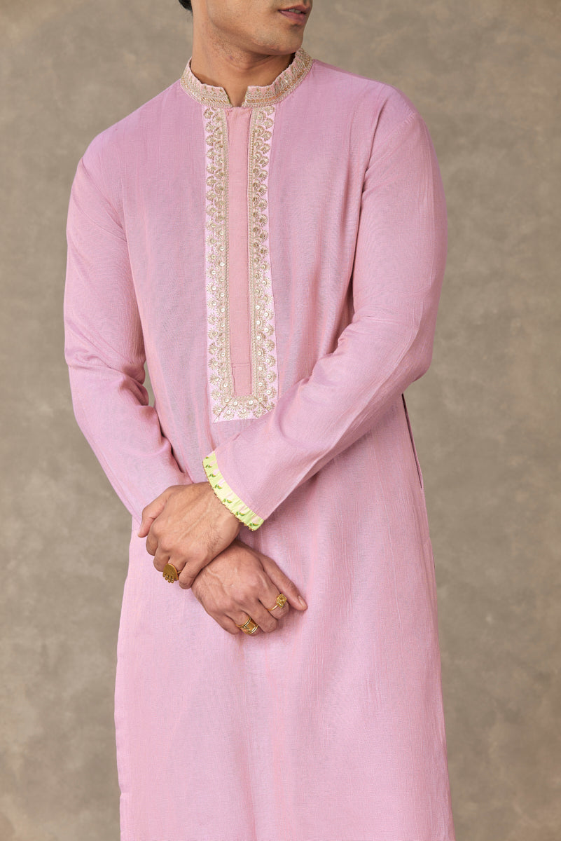 Pink Tissue Kurta