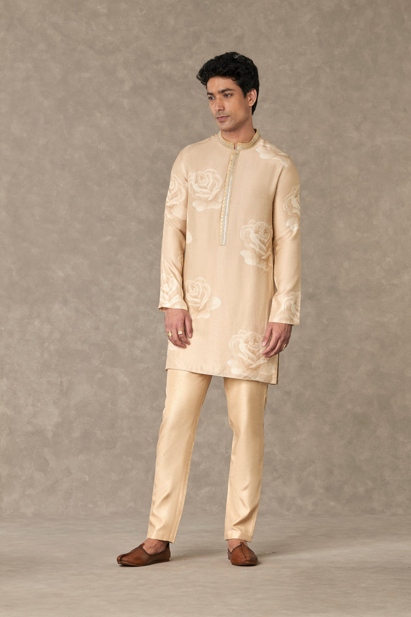 Beige Trikone Kurta