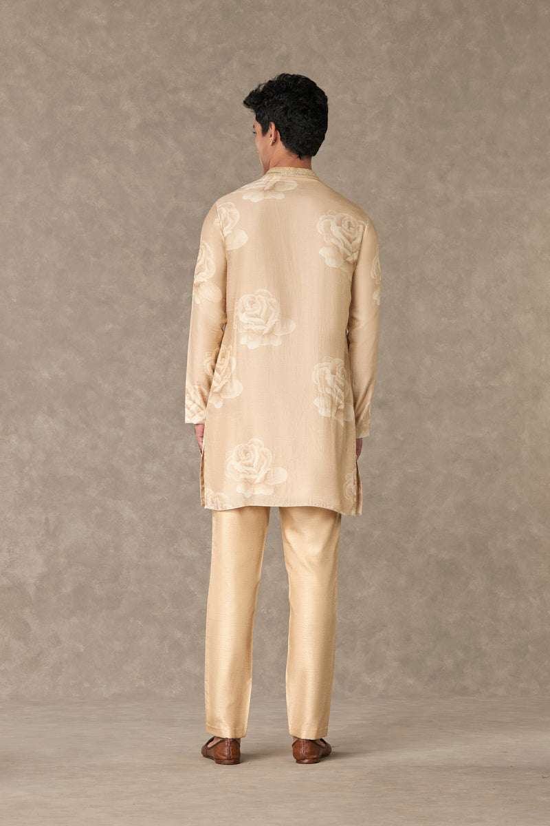 Beige Trikone Kurta