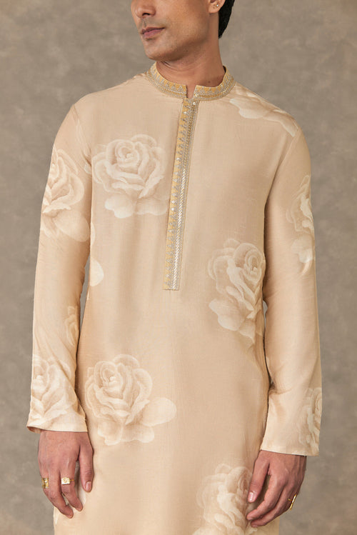 Beige Trikone Kurta