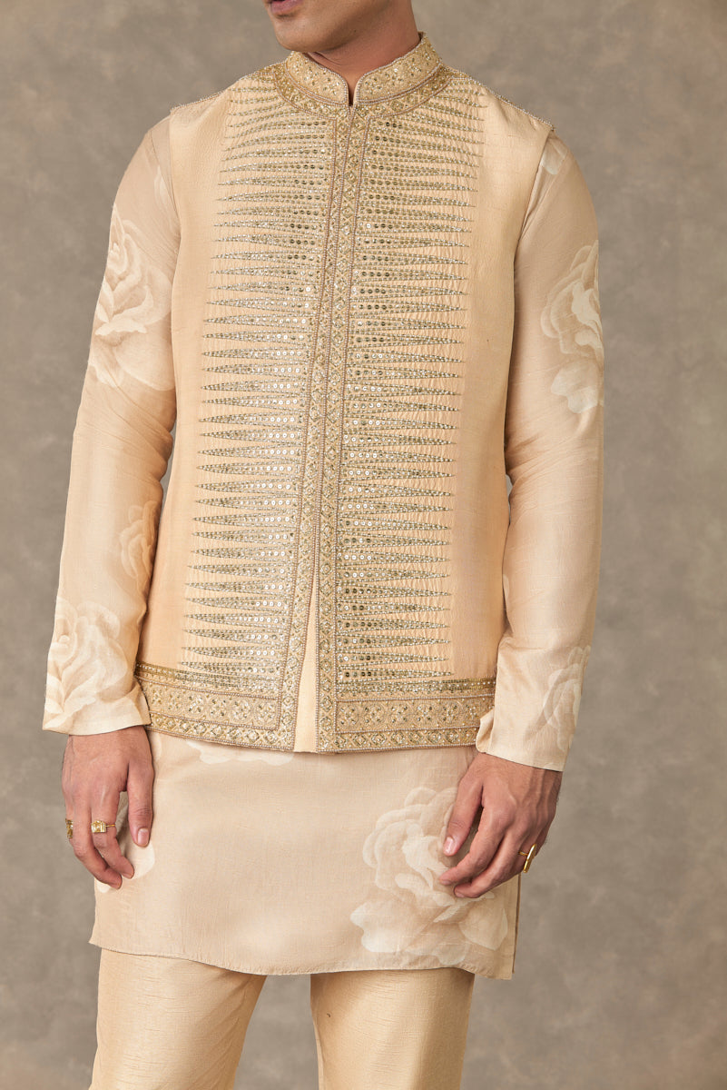 Beige Trikone Kurta