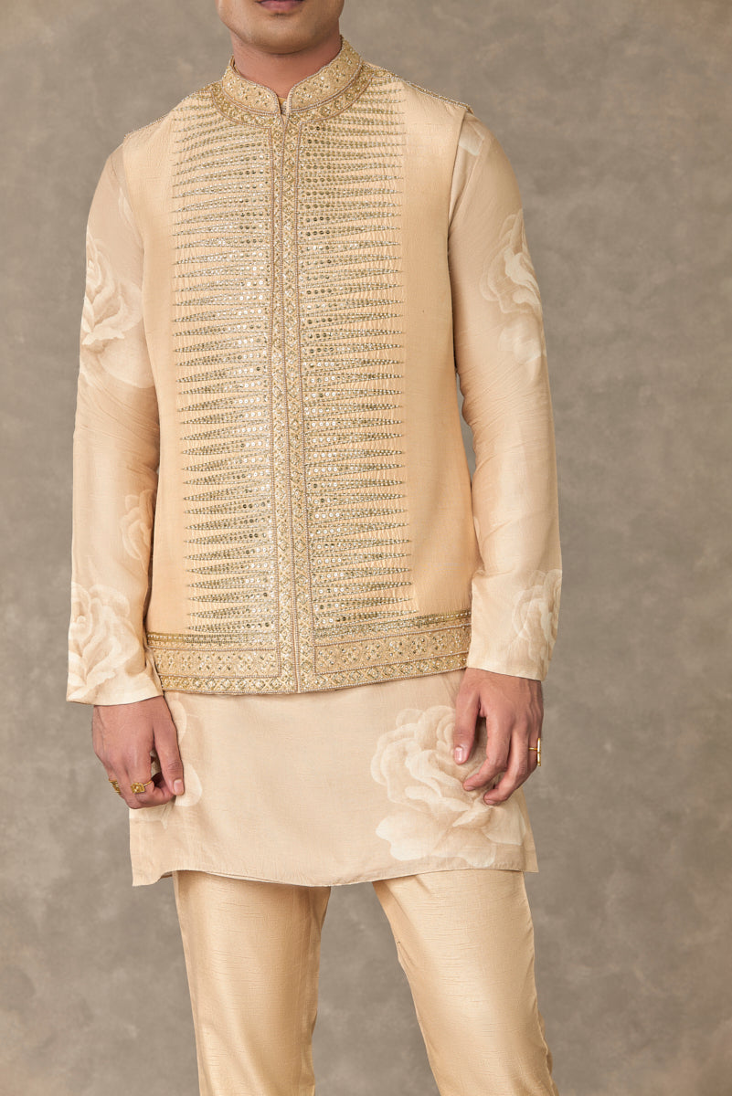 Beige Trikone Kurta