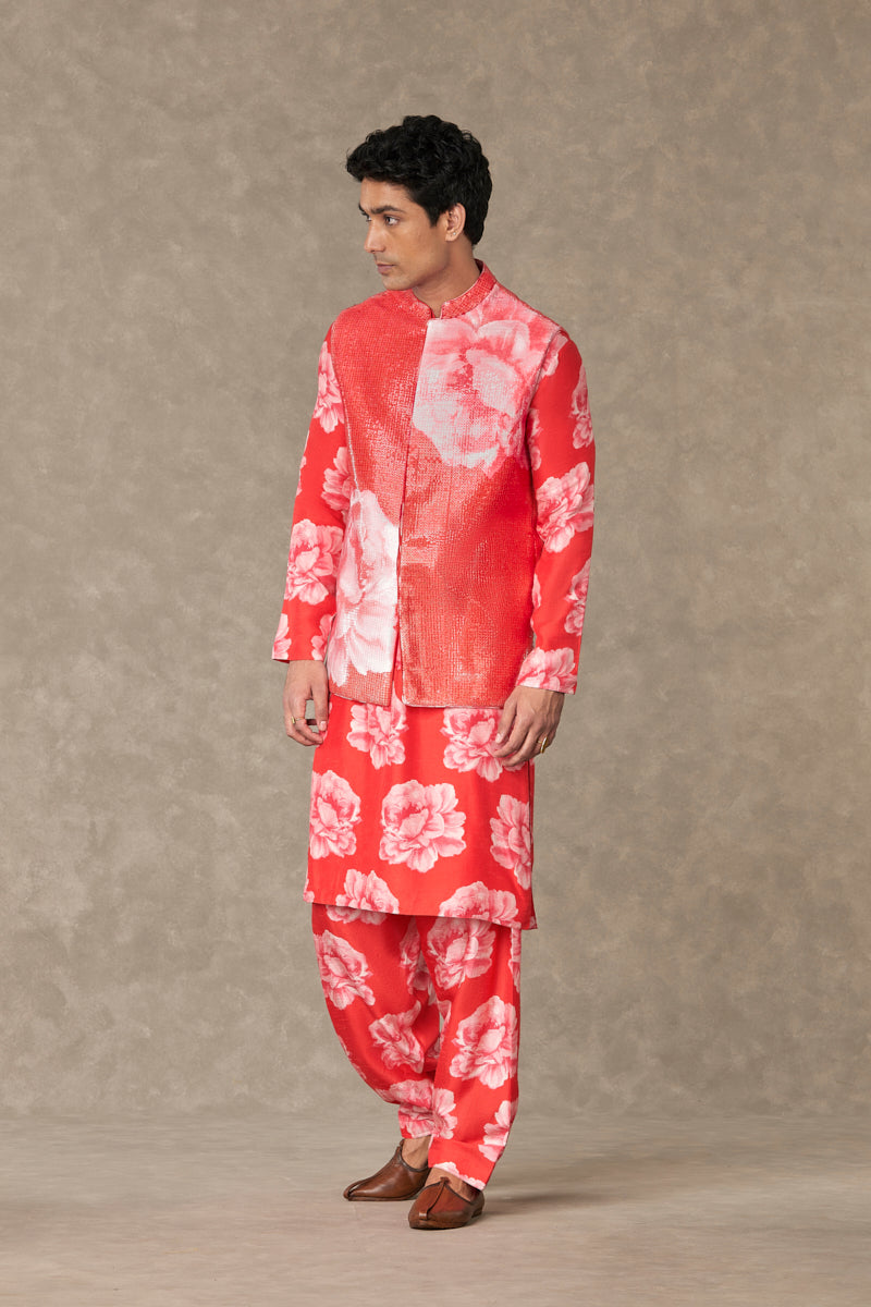 Red Gulaab Kurta