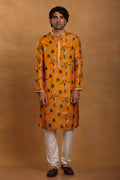 Mustard Spring Blossom Kurta Set