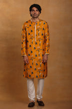 Mustard Spring Blossom Kurta Set