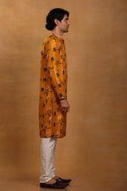 Mustard Spring Blossom Kurta Set