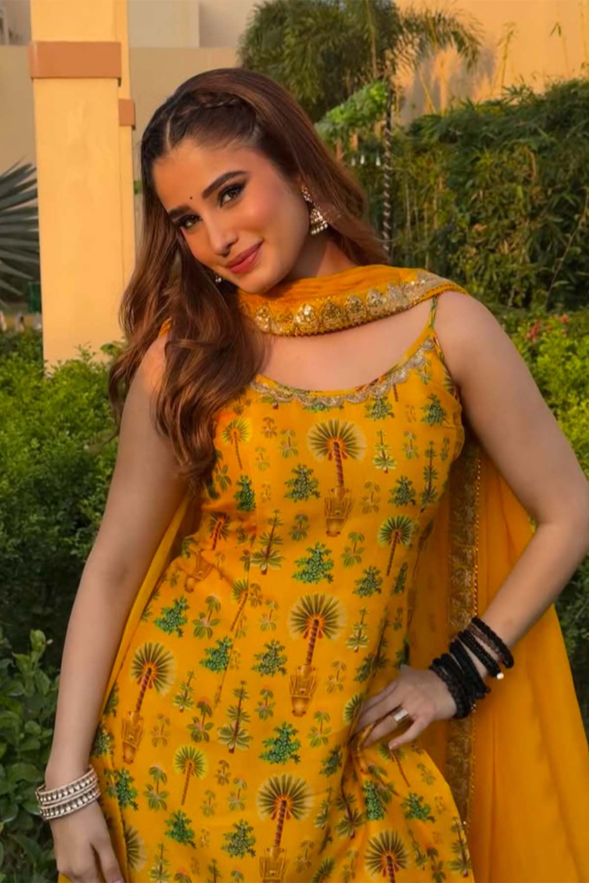 Yellow Nomadic Tribe Sharara Set