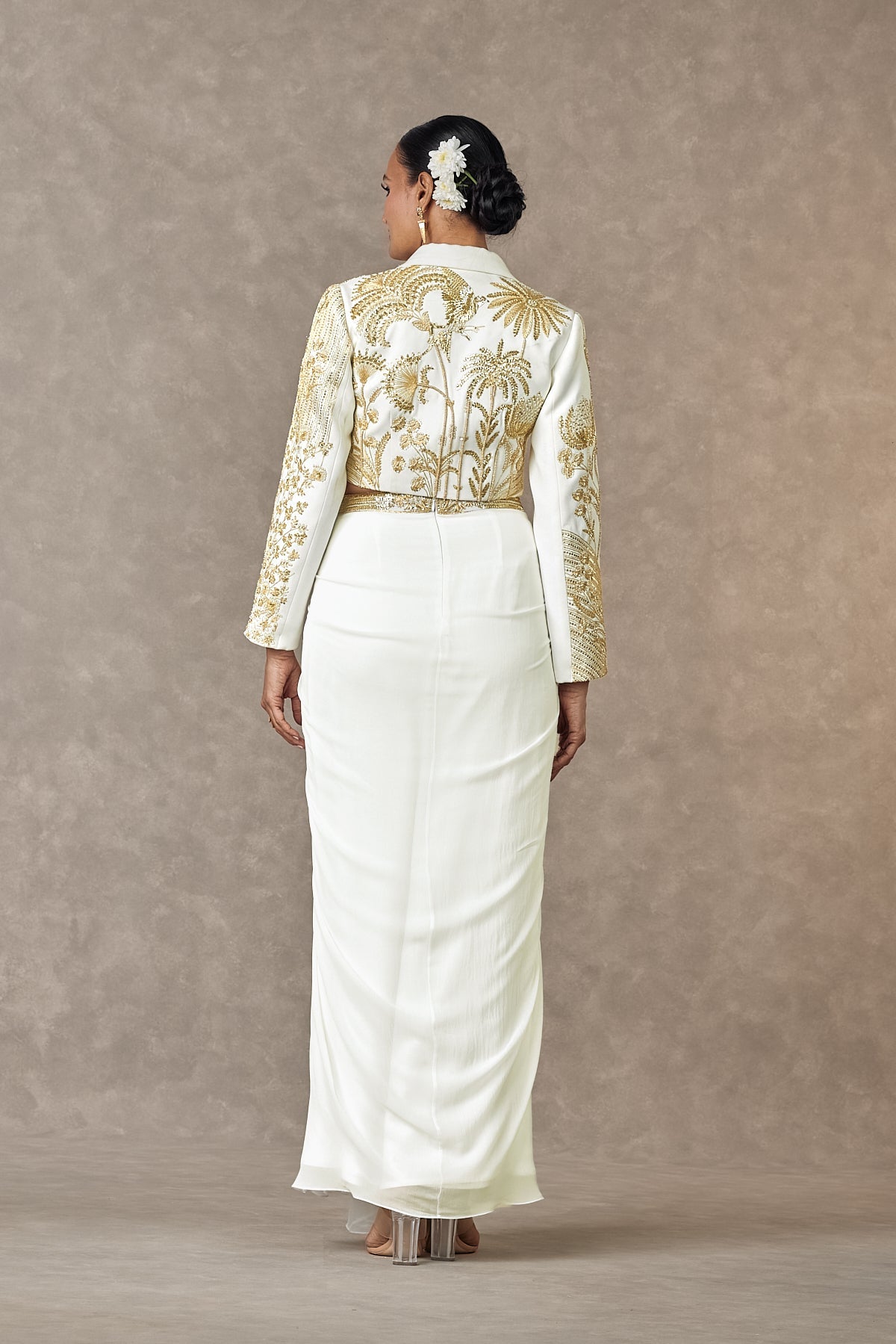 Ivory Son-Chidiya Cropped Blazer Set
