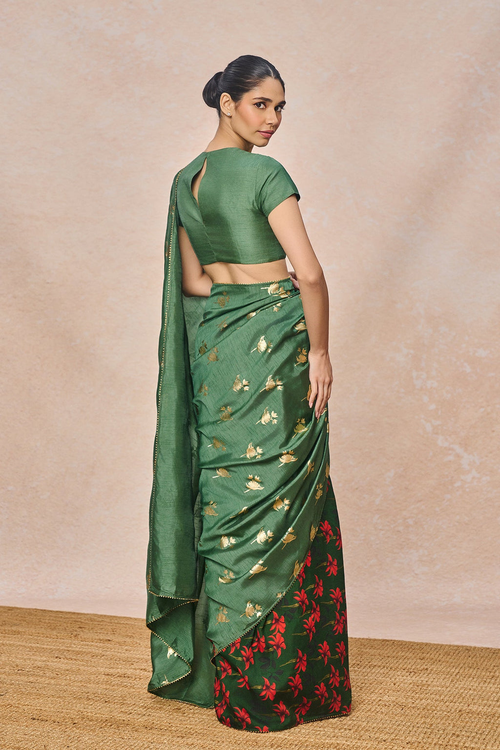 Sage Green Irisbud Saree