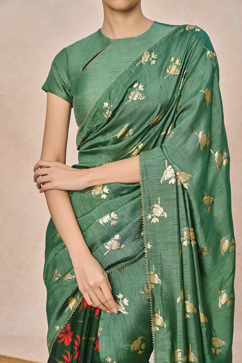 Sage Green Irisbud Saree